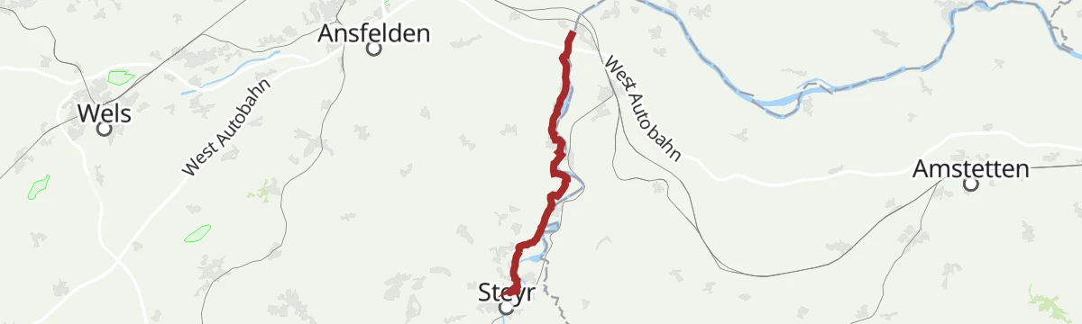 Route map: Von Enns nach Steyr